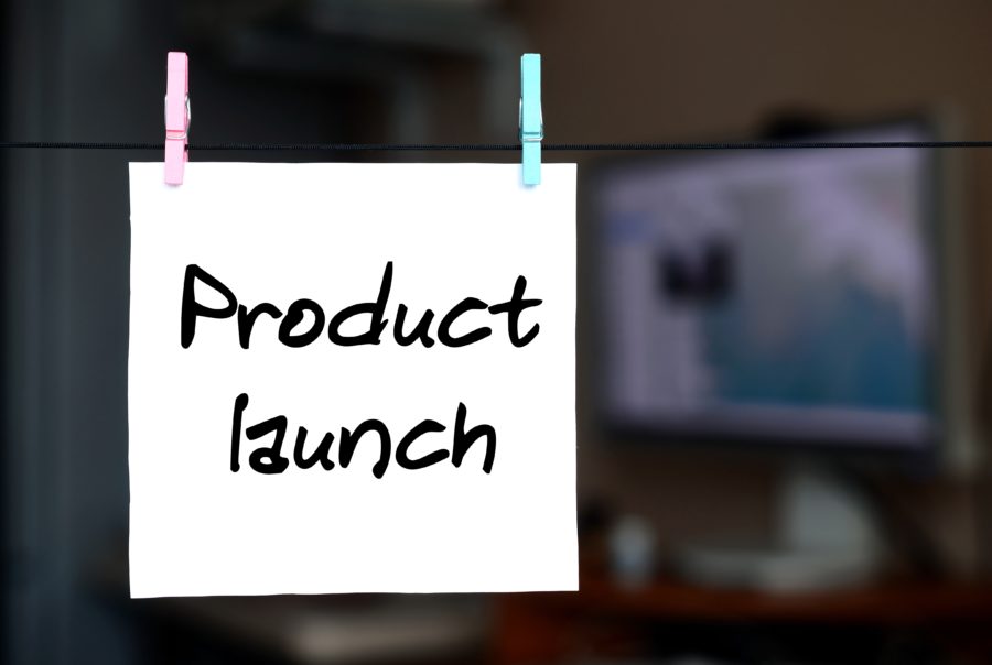 Product launch note on a sticker